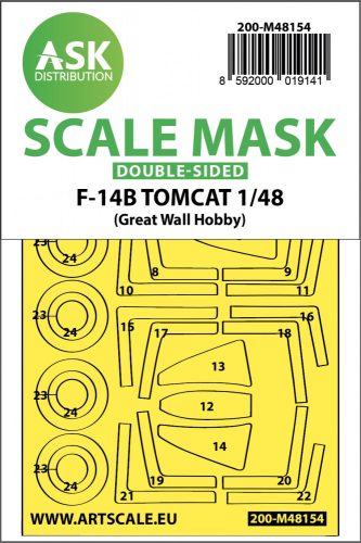 Art Scale - 1/48 F-14B Tomcat double-sided express fit mask for Great Wall Hobby