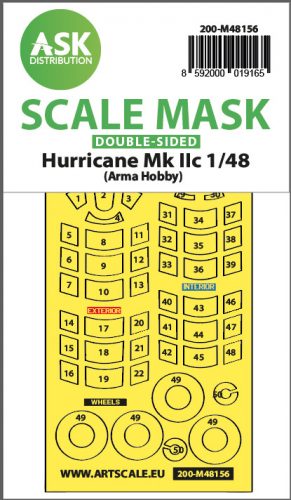 Art Scale - 1/48 Hawker Hurricane Mk.II double-sided express mask for Arma Hobby