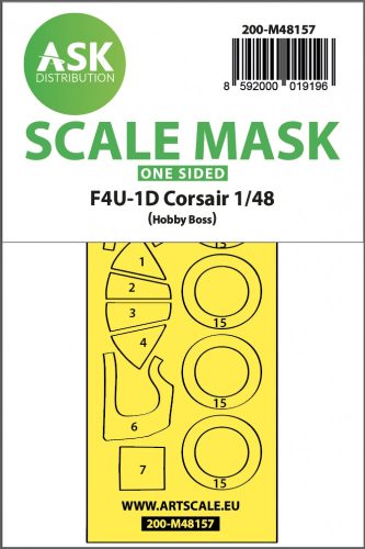 Art Scale - 1/48 F4U-1D Corsair one-sided express mask for Hobby Boss