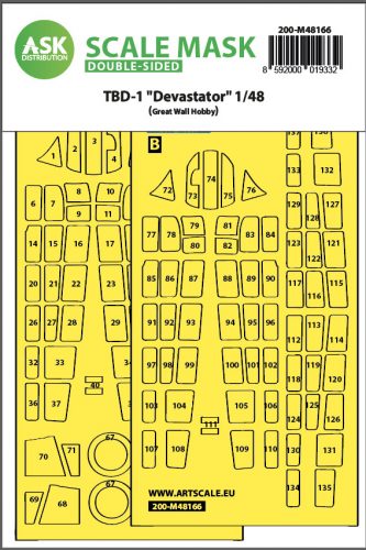 Art Scale - 1/48 TBD-1 Devastator double-sided fit express mask for Great Wall Hobby