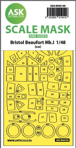 Art Scale - 1/48 Bristol Beaufort Mk.I  one-sided express fit  mask for ICM