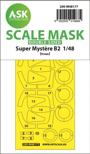 Art Scale - 1/48 Super Mystére B2 double-sided express fit  mask for FRROM - Special Hobby