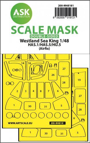 Art Scale - 1/48 Westland Sea King HAS.1/HAS.5/HU.5  double-sided express fit  mask for Airfix