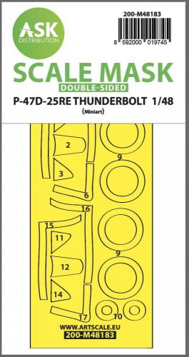 Art Scale - 1/48 P-47D-25RE Thunderbolt  double-sided express fit  mask for MINIART