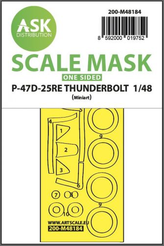 Art Scale - 1/48 P-47D-25RE Thunderbolt  one-sided express fit  mask for MINIART