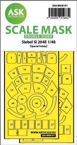 Art Scale - 1/48 Siebel Si 204E double-sided realy fit and self adhesive express mask for Special Hobby