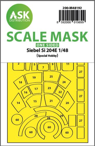 Art Scale - 1/48 Siebel Si 204E one-sided realy fit and self adhesive express mask for Special Hobby