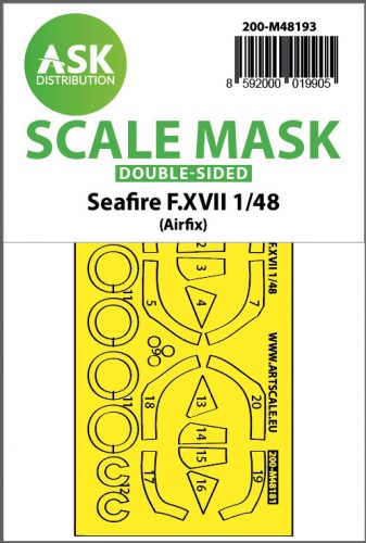 Art Scale - 1/48 Seafire F.XVII double-sided fit and self adhesive express mask for Airfix