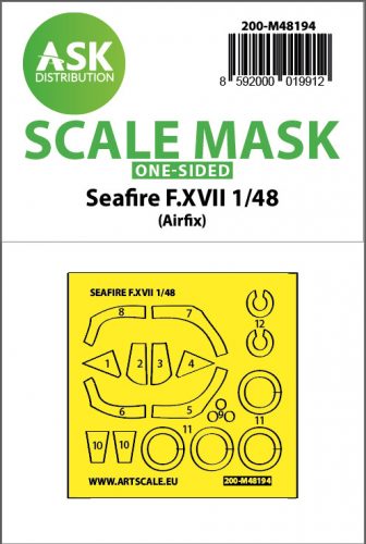 Art Scale - 1/48 Seafire F.XVII one-sided fit and self adhesive express mask for Airfix