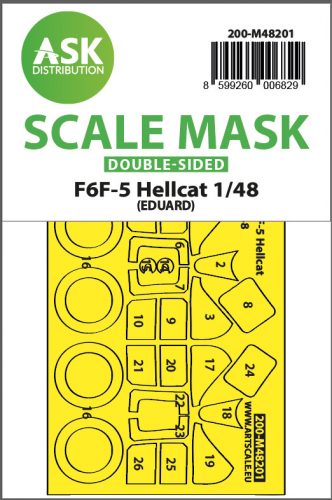 Art Scale - 1/48 F6F-5 Hellcat double-sided express fit mask for Eduard