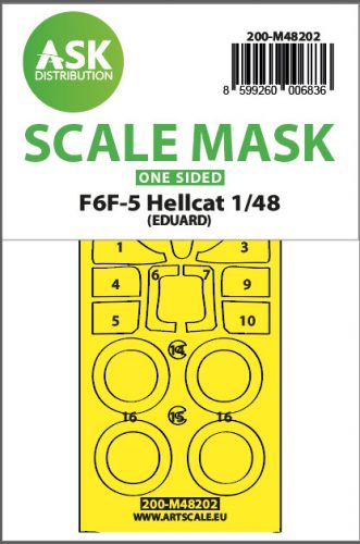 Art Scale - 1/48 F6F-5 Hellcat one-sided express fit mask for Eduard