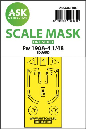 Art Scale - 1/48 Fw 190A-4 one-sided express fit mask for Eduard