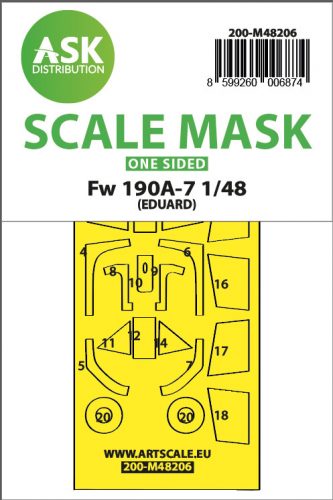 Art Scale - 1/48 Fw 190A-7 one-sided express fit mask for Eduard