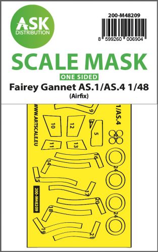 Art Scale - 1/48 Fairey Gannet AS.1/AS.4 one-sided fit and self adhesive express mask for Airfix