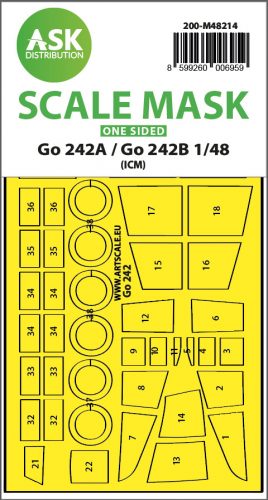 Art Scale - 1/48 Gotha Go 242A / Go 242B one-sided express fit mask for ICM