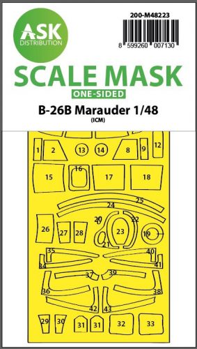 Art Scale - 1/48 B-26B Marauder one-sided express fit mask for ICM