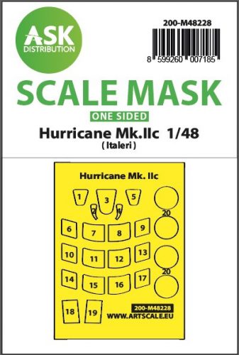 Art Scale - 1/48 Hawker Hurricane Mk.IIc one-sided express mask for Italeri