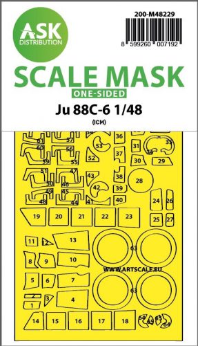 Art Scale - 1/48 Ju 88C-6 one-sided express fit mask for ICM