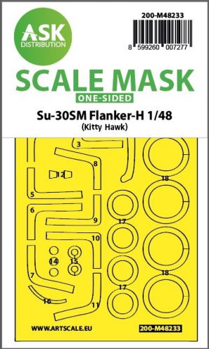 Art Scale - 1/48 Su-30SM Flanker-H one-sided express fit mask for Kitty Hawk