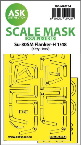 Art Scale - 1/48 Su-30SM Flanker-H double-sided express fit mask for Kitty Hawk