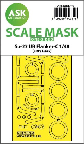 Art Scale - 1/48 Su-27UB Flanker-C one-sided express fit mask for Kitty Hawk