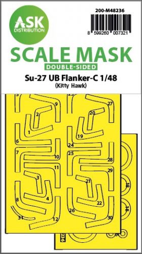 Art Scale - 1/48 Su-27UB Flanker-C double-sided express fit mask for Kitty Hawk