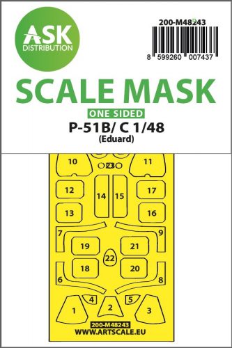 Art Scale - 1/48 P-51B/C Mustang one-sided express fit  mask for Eduard