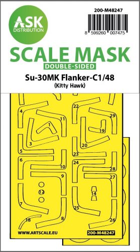 Art Scale - 1/48 Su-30MK Flanker-C double-sided express fit  mask for Kitty Hawk