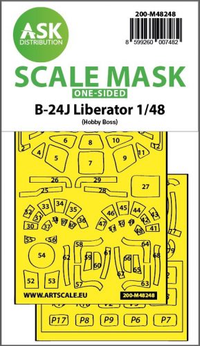 Art Scale - 1/48 B-24J Liberator one-sided express fit  mask for Hobby Boss