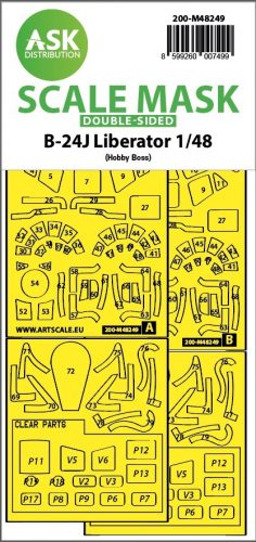 Art Scale - 1/48 B-24J Liberator double-sided express fit  mask for Hobby Boss