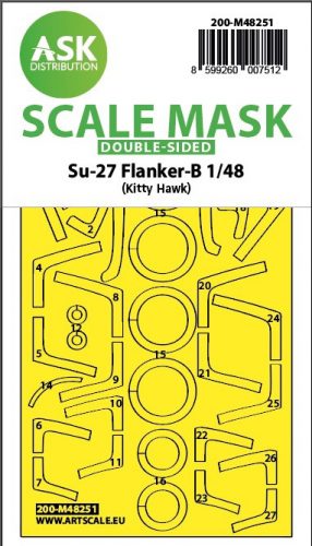 Art Scale - 1/48 Su-27 Flanker-B double-sided express fit  mask for Kitty Hawk