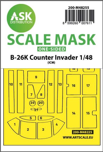 Art Scale - 1/48 B-26K Counter Invader one-sided express fit  mask for ICM