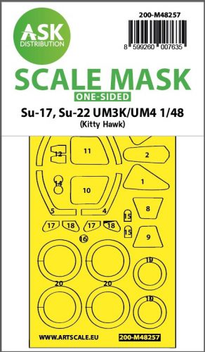 Art Scale - 1/48 Su-17, Su-22 UM3K/UM4 one-sided express fit  mask for Kitty Hawk