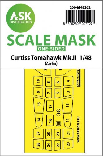 Art Scale - 1/48 Curtiss Tomahawk Mk.II  one-sided express fit  mask for Airfix