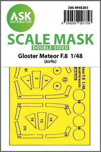 Art Scale - 1/48 Gloster Meteor F.8 double-sided express fit  mask for Airfix