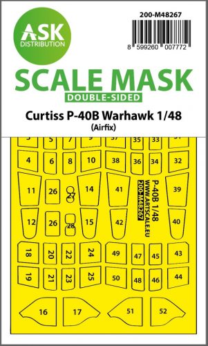 Art Scale - 1/48 Curtiss P-40B Warhawk double-sided express fit  mask for Airfix