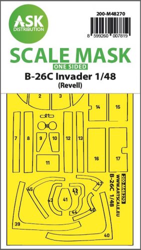 Art Scale - 1/48 B-26C Invader one-sided express fit  mask for Revell