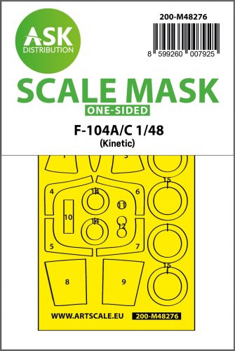 Art Scale - 1/48 F-104A/C one-sided express fit mask for Kinetik