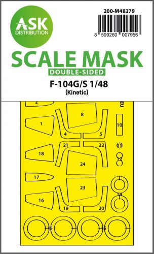 Art Scale - 1/48 F-104G/S double-sided express fit mask for Kinetik