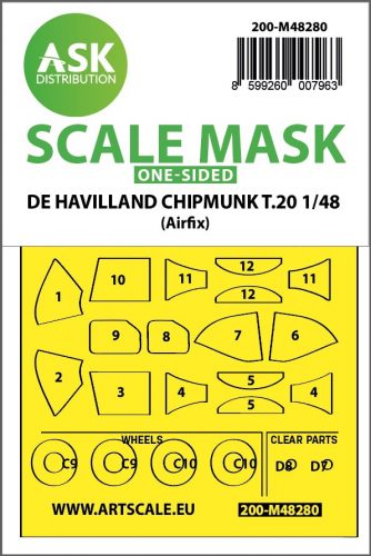 Art Scale - 1/48 De Havilland Chipmunk T.20 one-sided express fit mask for Airfix