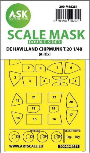 Art Scale - 1/48 De Havilland Chipmunk T.20 double-sided express fit mask for Airfix