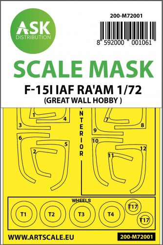 Art Scale - 1/72 F-15I IAF RA'AM double-sided painting mask for Great Wall Hobby