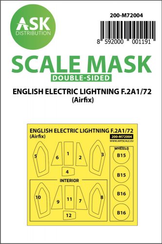 Art Scale - 1/72 EE Lightning F.2A double-sided painting mask for Airfix