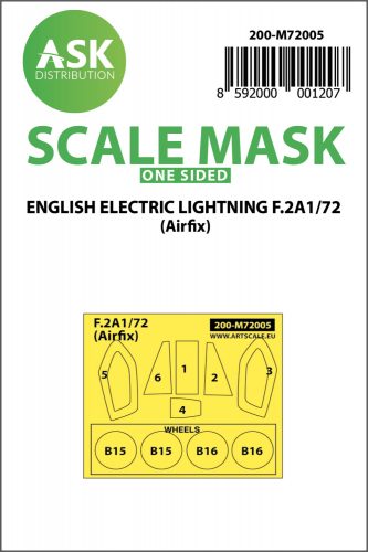 Art Scale - 1/72 EE Lightning F.2A one-sided painting mask for Airfix