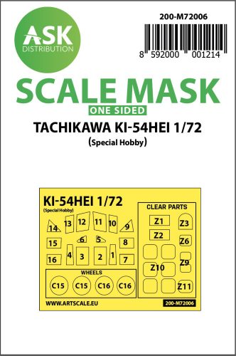 Art Scale - 1/72 Tachikawa Ki-54HEI one-sided painting mask for Special Hobby