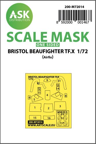 Art Scale - 1/72 Bristol Beaufighter TF.X one-sided painting mask for Airfix