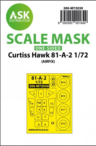 Art Scale - 1/72 Curtiss Hawk 81-A-2 one-sided painting mask for Airfix