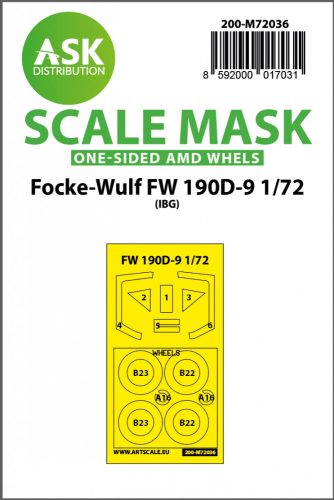 Art Scale - 1/72 Focke-Wulf Fw 190D-9 one-sided painting mask for IBG