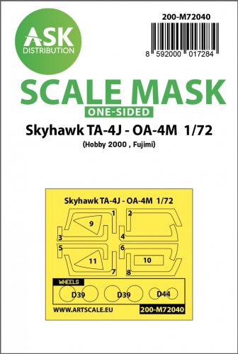 Art Scale - 1/72 Skyhawk TA-4J - OA-4M one-sided painting mask for Hobby2000/Fujimi