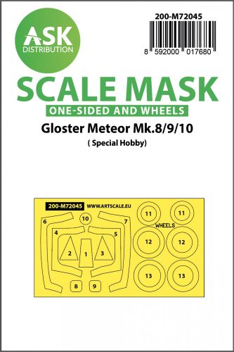 Art Scale - 1/72 Gloster Meteor Mk.8/9/10 one-sided painting mask for Special Hobby